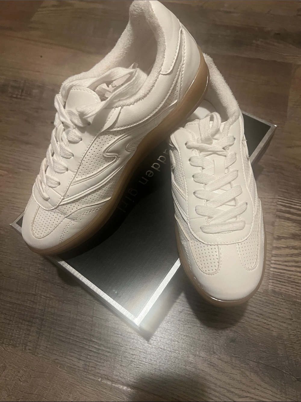 Madden Girl White Lace-Up Sneakers